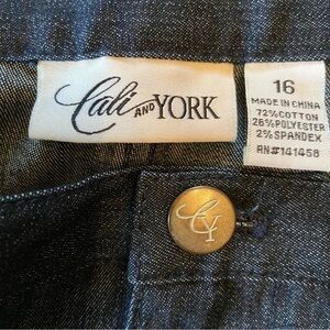 CALI and York straight leg size 16 jeans with elastic at waist band in back
